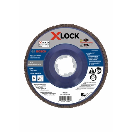 BOSCH Flap Discs 5", 80 Grit FDX2750080