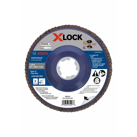 BOSCH Flap Discs 5", 120 Grit FDX2750120