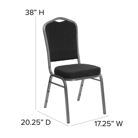 Flash Furniture BlackBanquet Chair, 20-1/4"L38"H, Fixed, FabricSeat, HerculesSeries FD-C01-SILVERVEIN-S076-GG