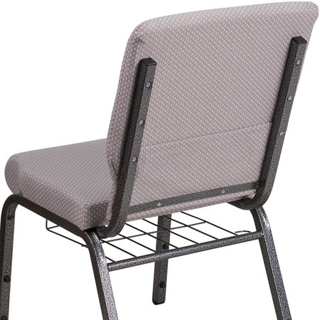 Flash Furniture Church Chair, 25"L33-1/4"H, FabricSeat, HerculesSeries FD-CH02185-SV-GYDOT-BAS-GG