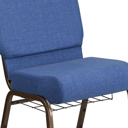 Flash Furniture Church Chair, 25"L33"H, FabricSeat, HerculesSeries FD-CH0221-4-GV-BLUE-BAS-GG