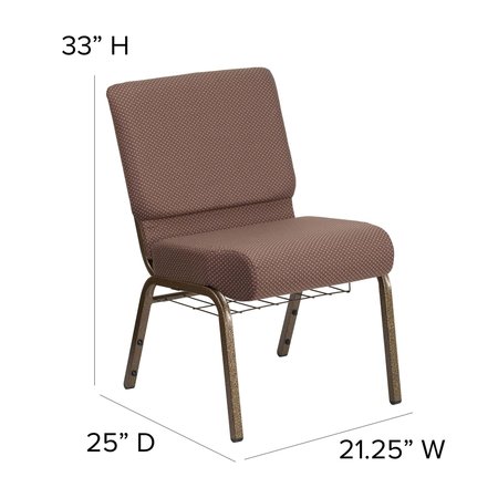 Flash Furniture Church Chair, 25"L33"H, FabricSeat, HerculesSeries FD-CH0221-4-GV-BNDOT-BAS-GG
