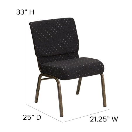 Flash Furniture Church Chair, 25" L 33" H, Fabric Seat, Hercules Series FD-CH0221-4-GV-S0806-GG