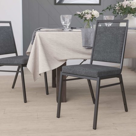 FLASH FURNITURE Dark Gray Fabric Banquet Chair FD-LUX-SIL-DKGY-GG