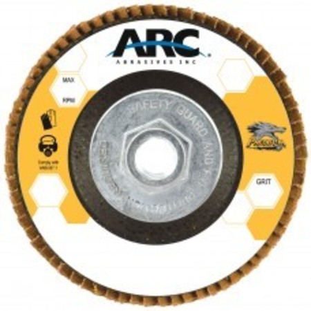 ARC ABRASIVES 7" x 5/8"-11 T27 - Flat Face PREDATOR Fiberglass Flap Disc, 60 Grit 71-10855FF