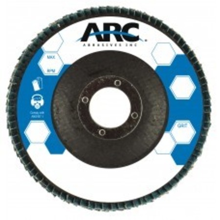 Arc Abrasives 7" x 7/8" T27 - Flat Face SZA Fiberglass Flap Disc, 40 Grit 10864FF