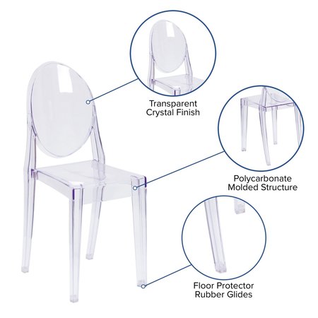 Flash Furniture Clear Stacking Side Chair FH-111-APC-CLR-GG
