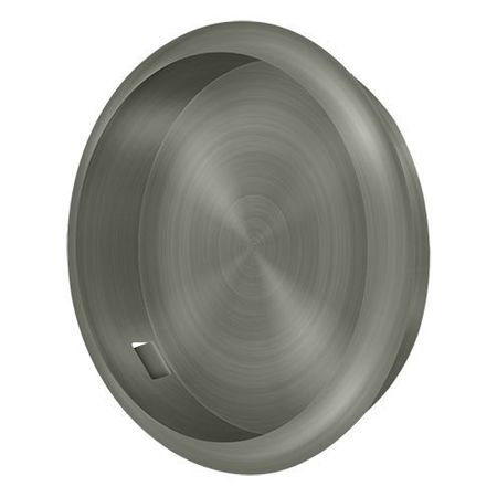 DELTANA Flush Pull, Round, 2-1/8" Diameter Antique Nickel FP221RU15A