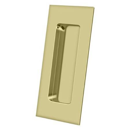 DELTANA Heavy Duty Rectangular Flush Pull Unlacquered Bright Brass 4"X1-7/8" FP40U3-UNL