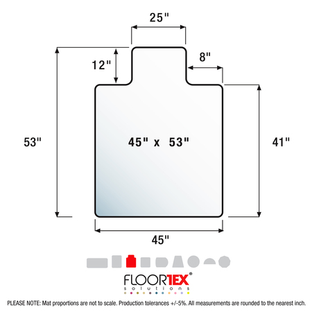 Floortex Chair Mat for Low Pile Carpet, Rectangula FR114553LLBV