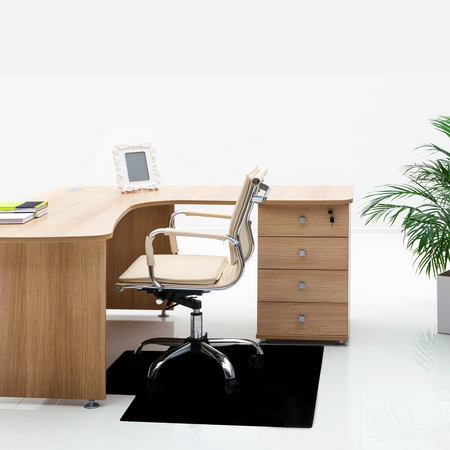 FLOORTEX Chair Mat for Hard Floor, Rectangular Wit FR124553HLBV
