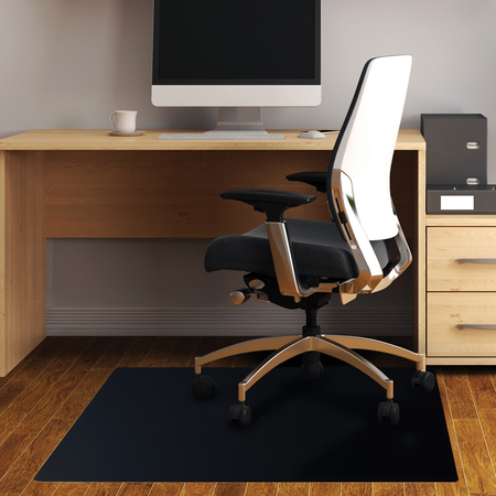 FLOORTEX Chair Mat for Hard Floor, Rectangular, Bla FR124860HEBV