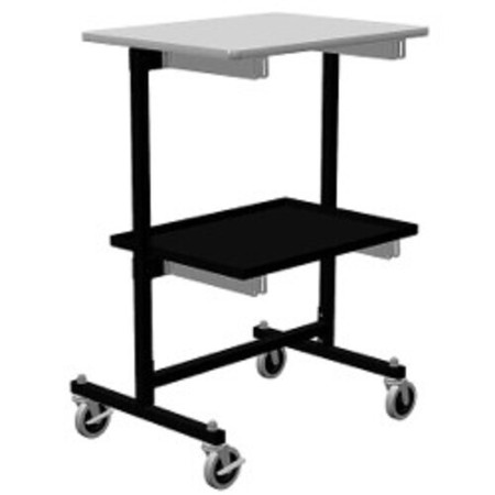 IRSG Folding Work Table 20"D x 26"L x 39 1/2”H with black bottom shelf FTW-24A-SHF