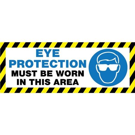 VISUAL WORKPLACE Safety Banner, 13 oz., 3 ft.x8 ft., Eyewear 60-45-3696-PP750