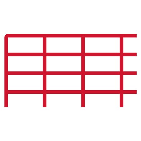 VISUAL WORKPLACE Peel/Stick, Quick Grid, 15.33"x23", Red 35-803-1523-623