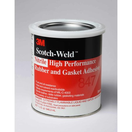 3M For Rubber and Gaskets Gasket Sealant, 1 qt, Brown, Temp Range -40 to 180 Degrees F 847