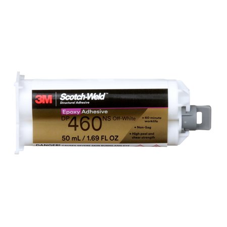 3M Epoxy Adhesive, DP460NS Series, Gray, Dual-Cartridge, 2:01 Mix Ratio, 1 hr Functional Cure 460NS