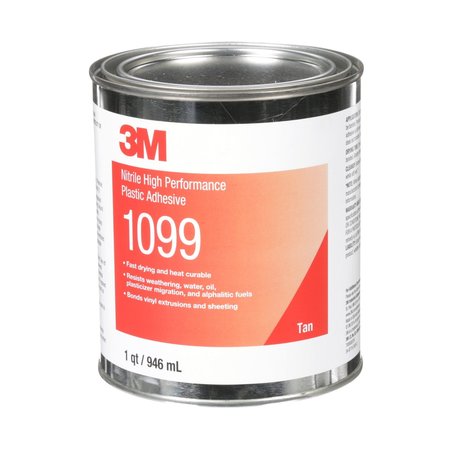 3M Plastic Adhesive, 1099 Series, Tan, 1 qt, Can 1099