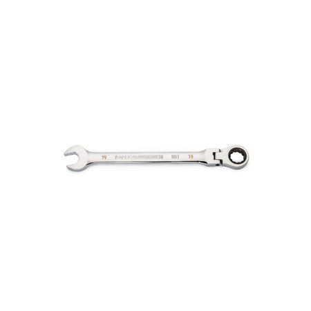 GEARWRENCH 19mm 90-Tooth 12 Point Flex Head Ratcheting Combination Wrench 86719