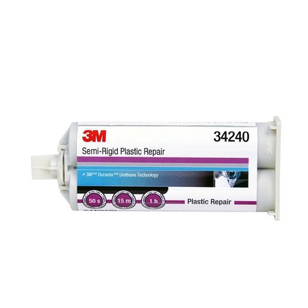 3M Instant Adhesive, Semi-Rigid Plastic Repair Series, Clear, 0.07 oz, Tube, 1 to 4 min Functional Cure 04240