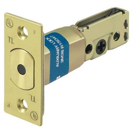 DELTANA Gr2 Regular Latch Deadbolt 2-3/8" Bright Brass G2RLDBU3