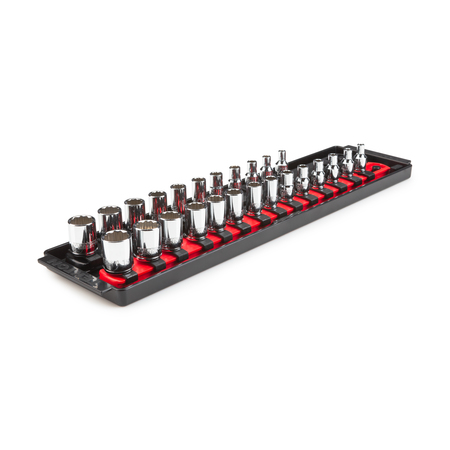 TEKTON 1/4 Inch Drive 12-Point Socket Set, 25-Piece (5/32-9/16 in., 4-15 mm) SHD90207