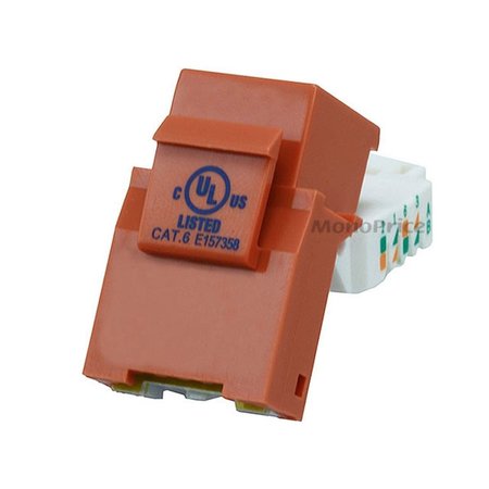 Monoprice Datacom Jack, Cat6, Tooless, Orange 5623