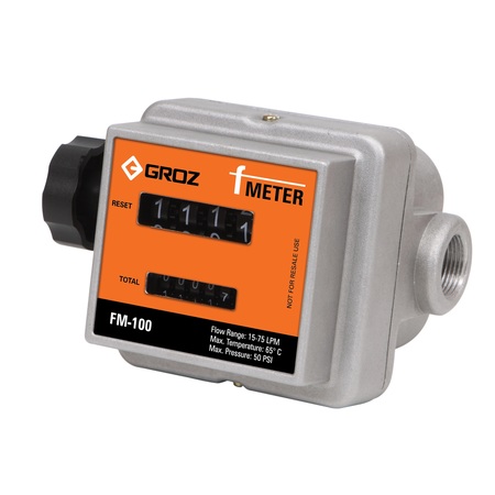 Groz Fuel Meter, Mechanical, 3/4" NPT 45681
