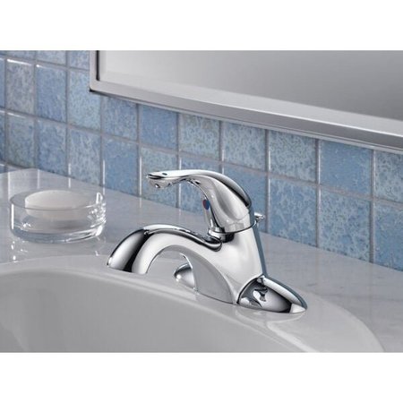 Delta Single Handle 4" Mount, 3 Hole Low Arc Bathroom Faucet, Chrome 520LF-HDF