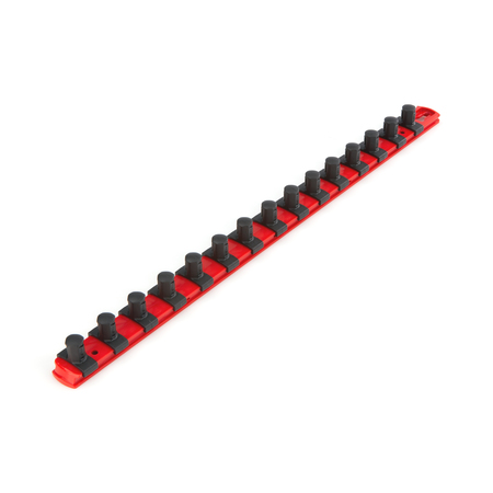 TEKTON 1/2 Inch Drive x 18 Inch Socket Rail, 15 Clips (Red) OSR23115