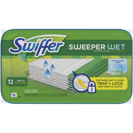 Swiffer Sweeper Pads Wet Cloths, White, PK144 SWIF210