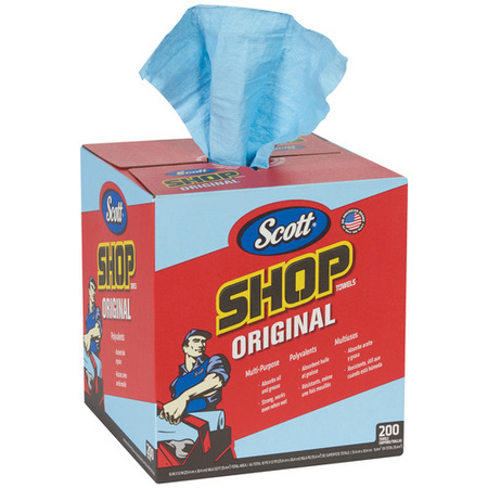 SCOTT Scott® Shop Towels Pop-Up® Box, 10" x 12", Blue, 200/Box, 8 Boxes/Case KW144