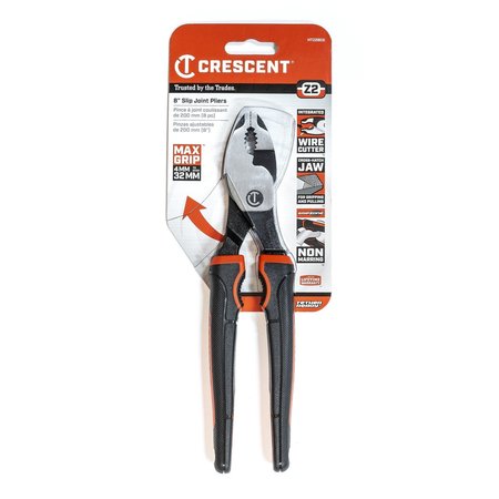 Crescent 8" Z2 Dual Material Slip Joint Pliers HTZ28CG