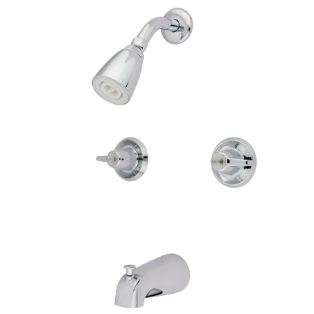 KINGSTON BRASS Tub and Shower Faucet, Polished Chrome, Wall Mount GKB140