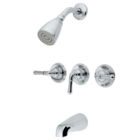 KINGSTON BRASS Tub and Shower Faucet, Polished Chrome, Wall Mount GKB231