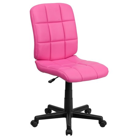 Flash Furniture Vinyl Contemporary Chair, 16-3/4" to 21-3/4, Pink GO-1691-1-PINK-GG