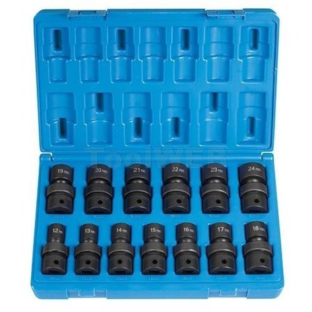 GREY PNEUMATIC 1/2"DR 12PT MET UNIVERSAL SET 1713UM