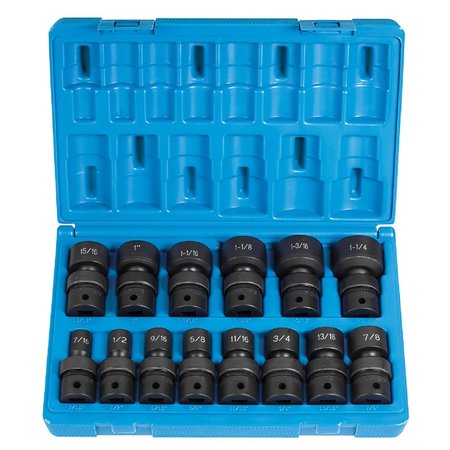 GREY PNEUMATIC 1/2"DR 12PT SAE UNIVERSAL SET 1714U