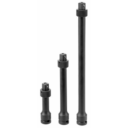 GREY PNEUMATIC Locking Extension Set 1/2" Dr, 3"; 7"; 12" L, 3 Pieces 2203QL