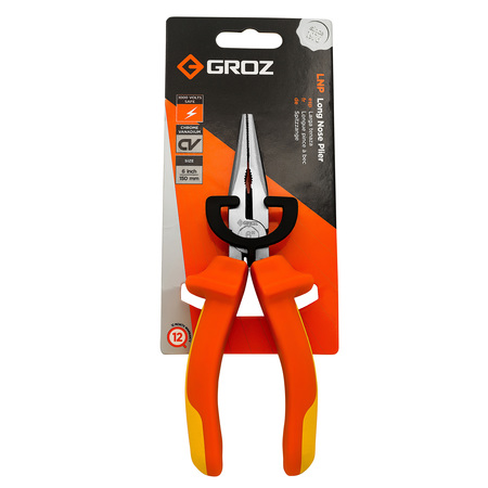 GROZ Long Nose Pliers, CV Steel 31540