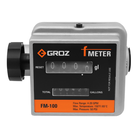 Groz Fuel Meter, Mechanical, 3/4" NPT 45682