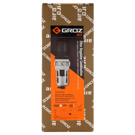 GROZ Filter/Reg Combo, PC Bowl, 3/8" NPT 60353