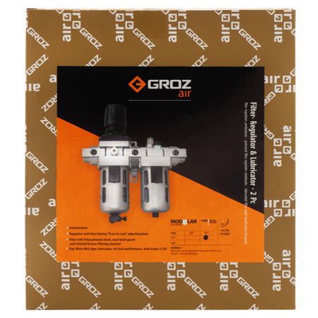 GROZ Air FRL, Polycrbnte Bwl, Intrmdt, 1/4"NPT 60470