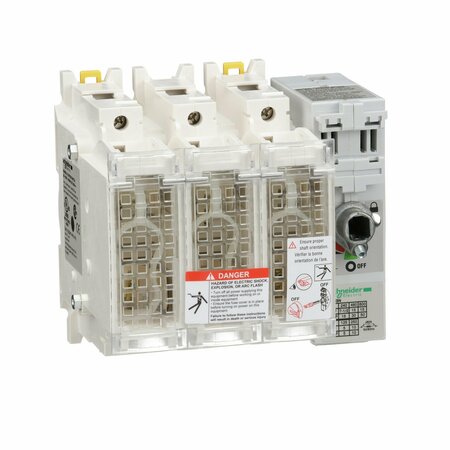 Schneider Electric Fusible Disconnect Switch, 60 A, 600 V, 3 pole GS2GU3N