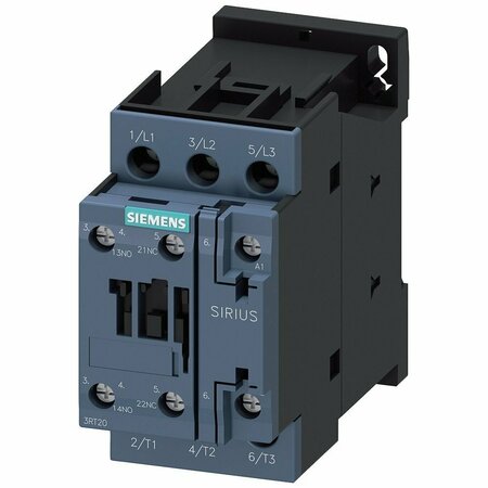 Siemens IEC Magnetic Contactor, 3 Poles, 24 V AC, 16 A, Reversing: No 3RT20251AC20