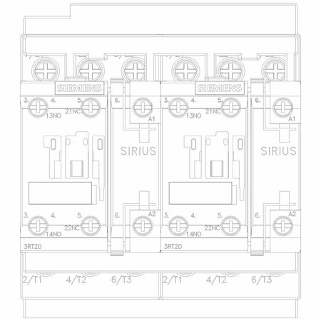 Siemens IEC Magnetic Contactor, 3 Poles, 110/120 V AC, 38 A, Reversing: Yes 3RA23288XB301AK6