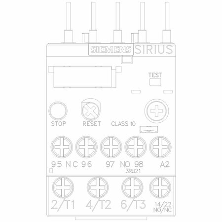 Siemens Overload Relay, 0.45 to 0.63A, 3P, Class 10 3RU21160GB0