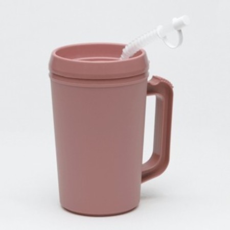 MEDEGEN MEDICAL PRODUCTS Pitcher Insulated w/Straw, Bggd, Rose, PK48 H207BG-10