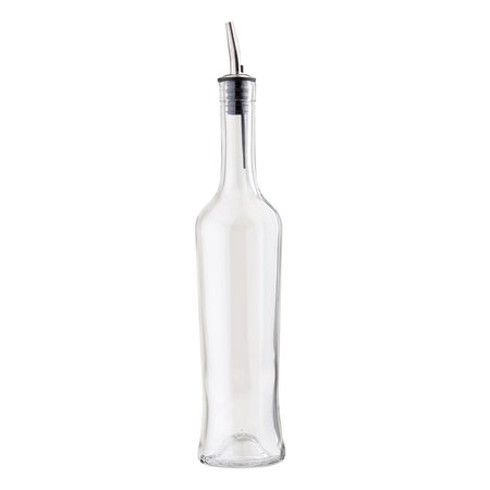 TABLECRAFT Sottile Clr Glass Bottle W/SS Pour, 17OZ H933