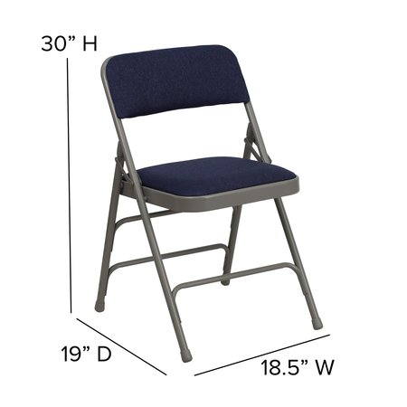 Flash Furniture Fabric Folding Chair, Navy, 1" Padded Seat HA-MC309AF-NVY-GG